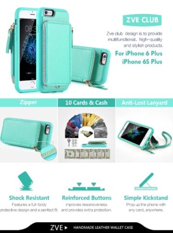 Premium Quality iPhone 6 Plus Wallet Cases 3 ZVE iPhone 6 Plus Wallet Case/Cover